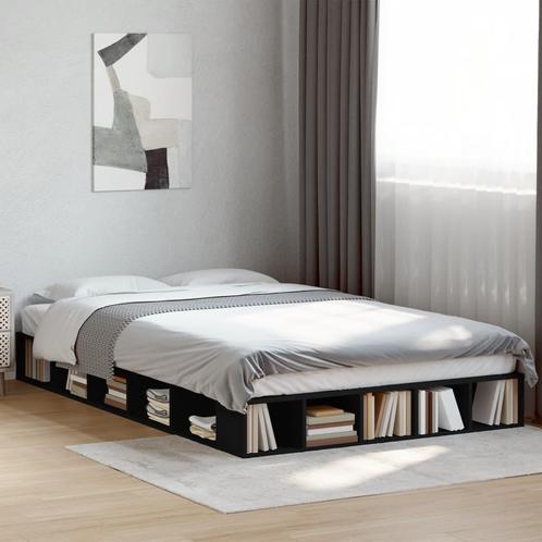 vidaXL Bedframe bewerkt hout zwart 120x200 cm, Huis en Inrichting, Slaapkamer | Bedden, Nieuw, Verzenden