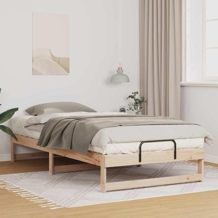 vidaXL Bedframe Bruin 100 x 210 cm Massief grenenhout, Huis en Inrichting, Slaapkamer | Bedden, Nieuw, Verzenden