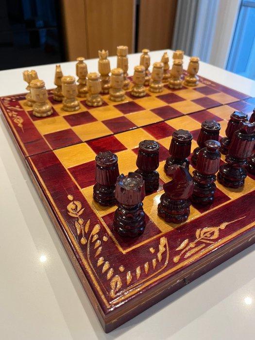 Schaakspel - Hout, Antiquités & Art, Curiosités & Brocante