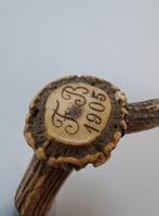 Wandelstok - Hout, Hoorn - Met initialen, Antiek en Kunst