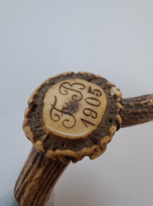 Wandelstok - Hout, Hoorn - Met initialen, Antiek en Kunst, Antiek | Overige Antiek