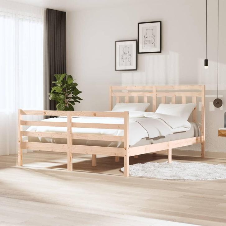 vidaXL Bedframe massief hout 160x200 cm, Maison & Meubles, Chambre à coucher | Lits, Envoi