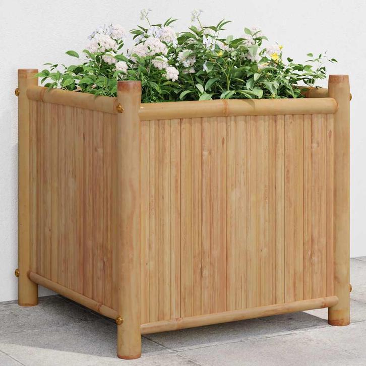 vidaXL Plantenbak 40x40x40 cm bamboe, Tuin en Terras, Bloempotten, Nieuw, Verzenden