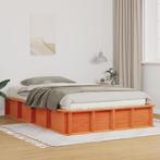 vidaXL Bedframe met opslag Wasbruin 140 x 190 cm Massief, Huis en Inrichting, Slaapkamer | Bedden, Verzenden, Nieuw