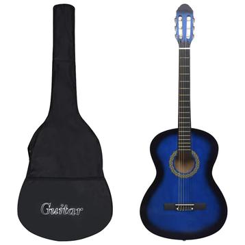 vidaXL 12-delige Gitaarset klassiek beginner 4/4 39 blauw, Verzenden