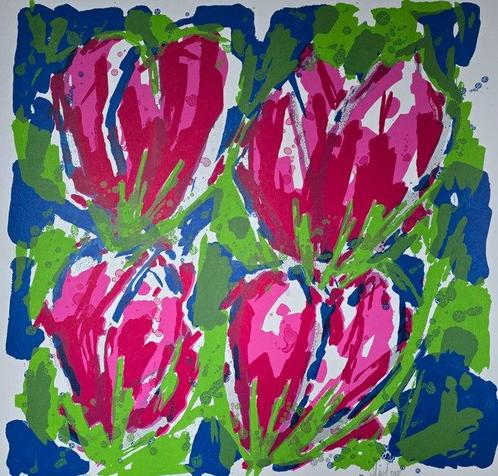 Ad van Hassel (1953) - Paarse Tulpen, Antiek en Kunst, Antiek | Overige Antiek
