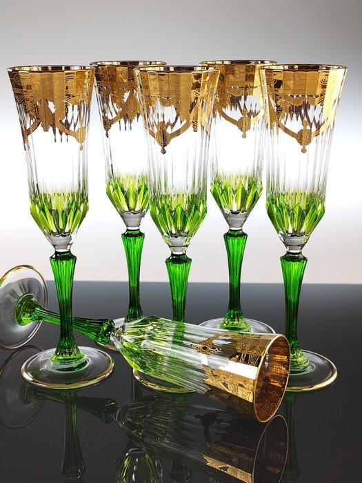 Champagne fluitje (6) - 24 kt goud - Met de hand, Antiek en Kunst, Antiek | Meubels | Tafels