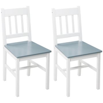 eetkamerstoel - Grenenhouten rugleuning - Grijze set, Nieuw, Ophalen of Verzenden, Modern, Stof
