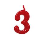 Rode Kaars 3 Jaar 5,5cm, Hobby en Vrije tijd, Verzenden, Nieuw