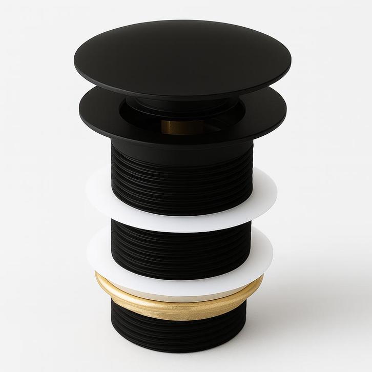Afvoerplug Mat Zwart Pop up Plug voor Wastafel, Doe-het-zelf en Bouw, Sanitair, Nieuw, Verzenden