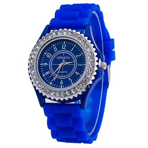 Fako® - Horloge - Geneva - Strass Siliconen - Donkerblauw, Bijoux, Sacs & Beauté, Montres | Femmes, Envoi