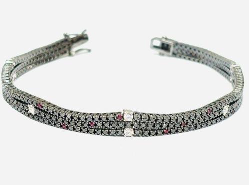 Tennis armband - 18 karaat Witgoud - 9.55ct. tw. Diamant, Handtassen en Accessoires, Antieke sieraden