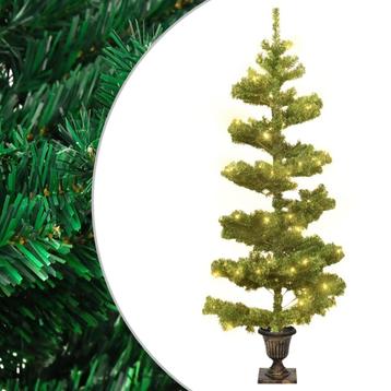 vidaXL Kunstkerstboom met verlichting en pot 120 cm PVC, Verzenden