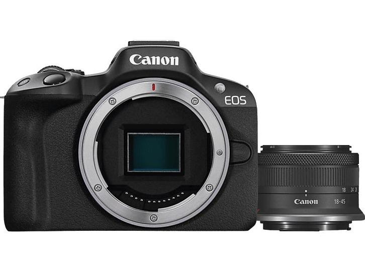 Canon -  Hybride Camera Eos R50 + Rf-s 18-45 Mm  - Zwart, Audio, Tv en Foto, Fotocamera's Digitaal, Nieuw, Canon, Verzenden