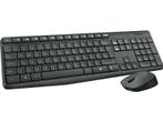 Logitech - Draadloos toetsenbord + muis - Azerty - Zwart, Computers en Software, Toetsenborden, Verzenden, Logitech, Draadloos
