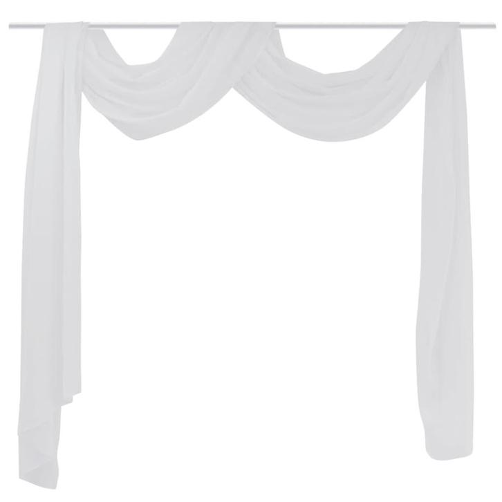 vidaXL Overgordijn doorschijnend voile 140 x 600 cm wit, Huis en Inrichting, Stoffering | Gordijnen en Lamellen, Nieuw, Verzenden