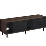TV-meubel - Modern Living - Geribbeld glas - Asbruin, Huis en Inrichting, Ophalen of Verzenden, Nieuw, Modern