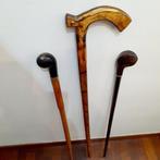 Wandelstok (3) - Hout, Bamboe, Messing, Onyx, Antiek en Kunst