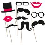 Photobooth Moustache Set 10 delig, Verzenden, Nieuw