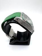 Cartier - SANTOS 100 XL Custom Diamonds-Emeralds - Zonder, Handtassen en Accessoires, Horloges | Heren, Nieuw