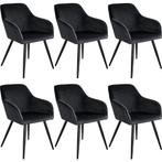 tectake Eetkamerstoel Marilyn fluweellook, zwarte stoelpoten, Verzenden