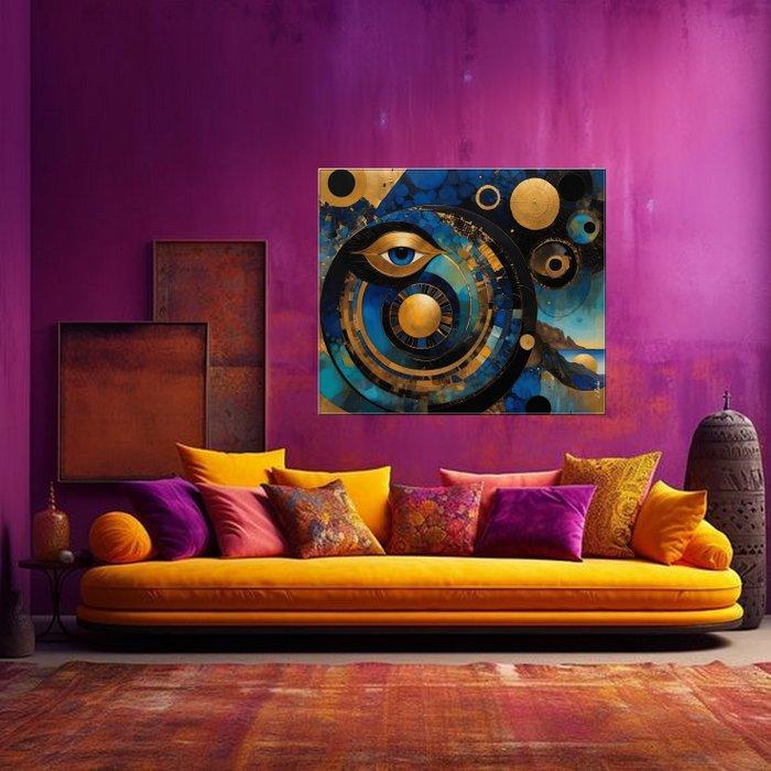 Lea Roche - EYE IN THE SKY, original unique/ panel., Antiek en Kunst, Kunst | Schilderijen | Modern
