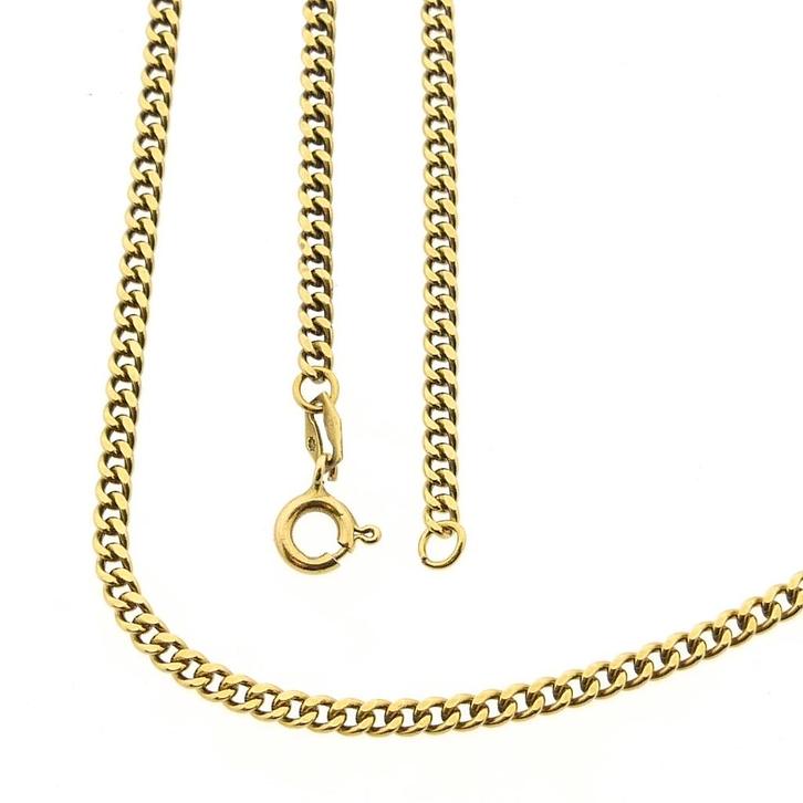 Gouden gourmetschakel ketting; 53 cm | Heren (heren ketting), Handtassen en Accessoires, Kettingen, Overige kleuren, Gebruikt