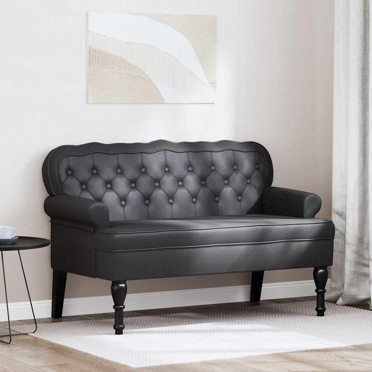 vidaXL Chesterfield Bank Zwart 119,5 x 64,5 x 75 cm, Maison & Meubles, Maison & Meubles | Autre, Envoi