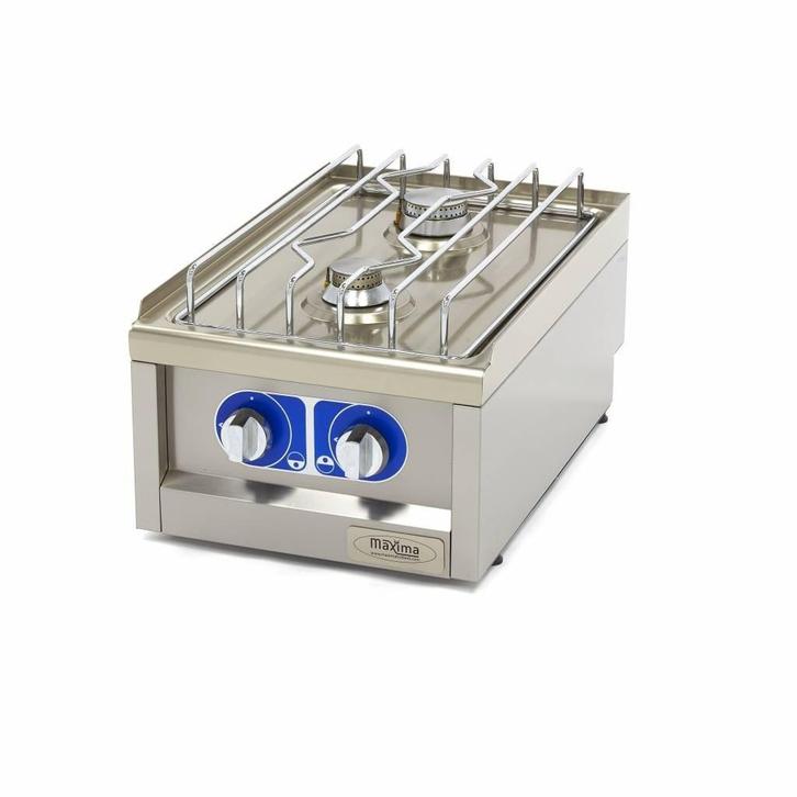 Kookplaat Horeca | RVS/Verchroomd | Twee pitten | RVS, Zakelijke goederen, Horeca | Keukenapparatuur, Nieuw in verpakking, Verzenden