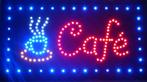Cafe koffie lamp LED verlichting reclame bord lichtbak #D, Verzenden, Nieuw