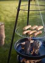 Driepoot vuurschaal met barbecue zwart | Vuurkorf, Jardin & Terrasse, Jardin & Terrasse Autre, Verzenden