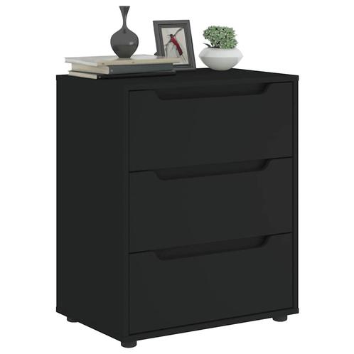 vidaXL Dressoir VISNES 60x40x73 cm bewerkt hout zwart, Huis en Inrichting, Kasten | Overige, Nieuw, Verzenden