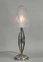 Degue - French art deco lamp - Lamp - Glas, vernikkeld brons, Antiek en Kunst