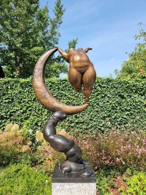 sculptuur, Maan danseres - 99 cm - Brons, Antiek en Kunst, Curiosa en Brocante