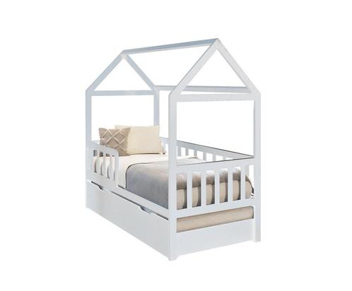 Ruimtebesparend peuterbed 160x80 cm - wit huisjesbed met..., Kinderen en Baby's, Kinderkamer | Bedden, Nieuw, Ophalen of Verzenden