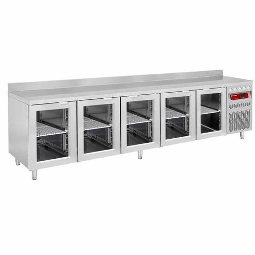 Koeltafel - geventileerde backed 5 glazen deuren GN 1/1, 700, Zakelijke goederen, Horeca | Keukenapparatuur, Koelen en Vriezen