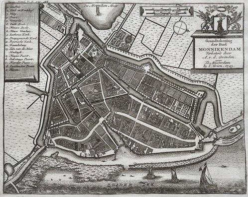 Pays-Bas - Monnikendam; I. Tirion, naar A. v.d. Gronden -, Boeken, Atlassen en Landkaarten