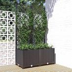vidaXL Plantenbak met trellis zwart 80x40x136 cm PP, Verzenden, Nieuw