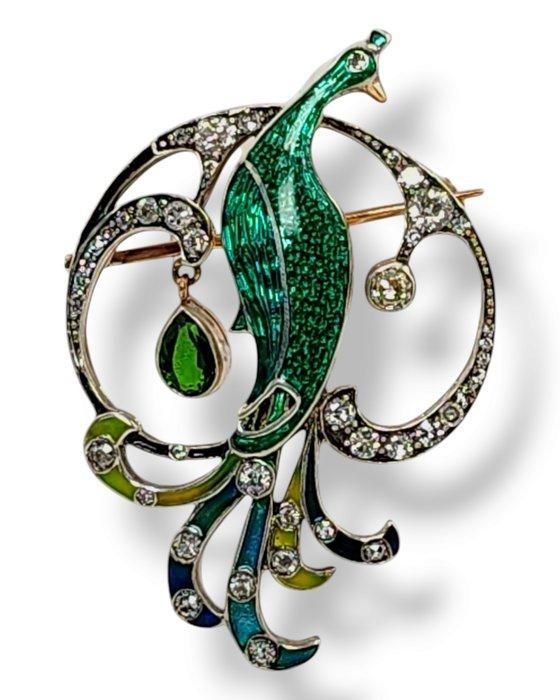 Broche - 14 karaat Geel goud, Imperial Russian Period, goud,, Handtassen en Accessoires, Antieke sieraden