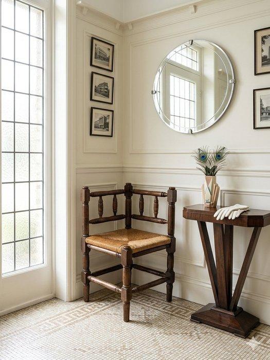 Bijzetstoel - Eik - Victoriaanse Hoekstoel, Antiek en Kunst, Curiosa en Brocante