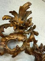 Miroir mural - Bois doré - avec des feuilles dor, Antiek en Kunst