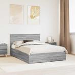 vidaXL Bedframe met hoofdeinde Grijs Sonoma 140 x 200 cm, Huis en Inrichting, Verzenden, Nieuw