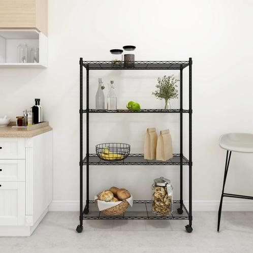 vidaXL Opbergrek 4-laags met wielen 200 kg 90x35x142 cm, Huis en Inrichting, Kasten | Stellingkasten, Nieuw, Verzenden