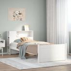 vidaXL Bed met boekenkast zonder matras grenenhout wit, Verzenden, Nieuw