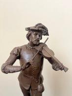 sculptuur, Charles Anfrie (1833-1905) - Man met viool - 42, Antiquités & Art, Antiquités | Céramique & Poterie