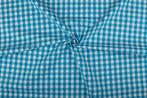 Geruite stof waterblauw 10mm geruit - Katoen stof 80m op rol, Verzenden