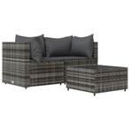 Rattan Loungeset Grijs | Tweede Kansje | Tuin & Terras, 4 zitplaatsen, Nieuw, Loungeset, Verzenden