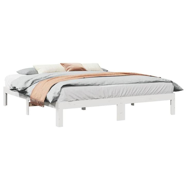 Grenenhout Bedframe 160x200 Wit | Retour Deal 34% Korting, Maison & Meubles, Chambre à coucher | Lits, Envoi