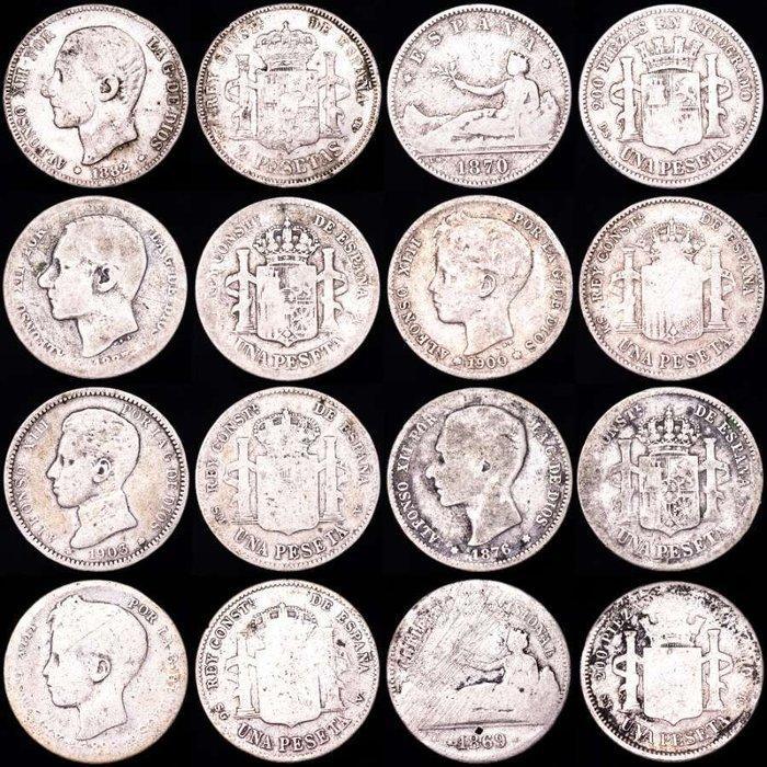 Espagne. Gobierno Provisional, Alfonso XII, Alfonso XIII. 2, Timbres & Monnaies, Monnaies | Europe | Monnaies non-euro