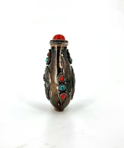 Fles - Zilver - Snufffles - Mongolië, Antiek en Kunst, Antiek | Overige Antiek